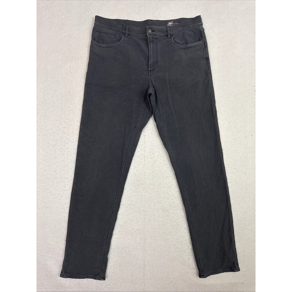 Faherty Mens 35 Stretch Terry 5-Pocket Pants Navy Slim Straight Chino Trousers